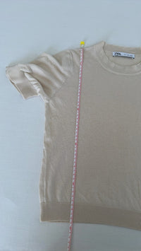 Pull manches courtes Zara - S - Crème -