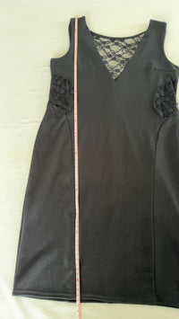 Robe de soirée courte dentelle - M - Noir