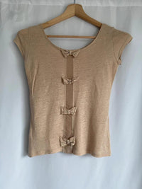 T-shirt Etam - Xs - Beige - Dos nœuds
