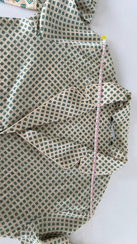 Chemisier à nouer Zara - Xs - Crème et Vert