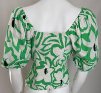 Blouse Naf Naf - 38 - Blanc Et Vert -