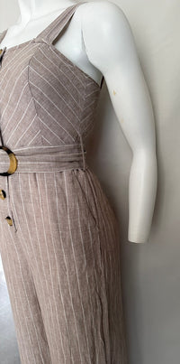 Combinaison Mng Casual - S - Crème Et Marron - Lin