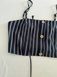Crop top Pull&bear - M - Marine à rayures