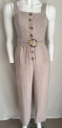 Combinaison Mng Casual - S - Crème Et Marron - Lin