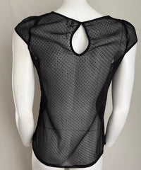 Haut Stradivarius - L - Noir - Voile Plumetis