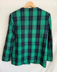 Veste Tan Jay - 42 - Vert - Vintage Plaid Boutons Dorés