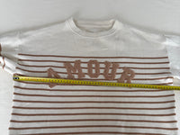 Sweat Rayé Sans Marque - S - Crème Et Marron - Amour