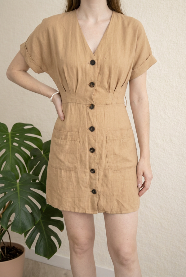 Robe Zara - Xs - Camel -