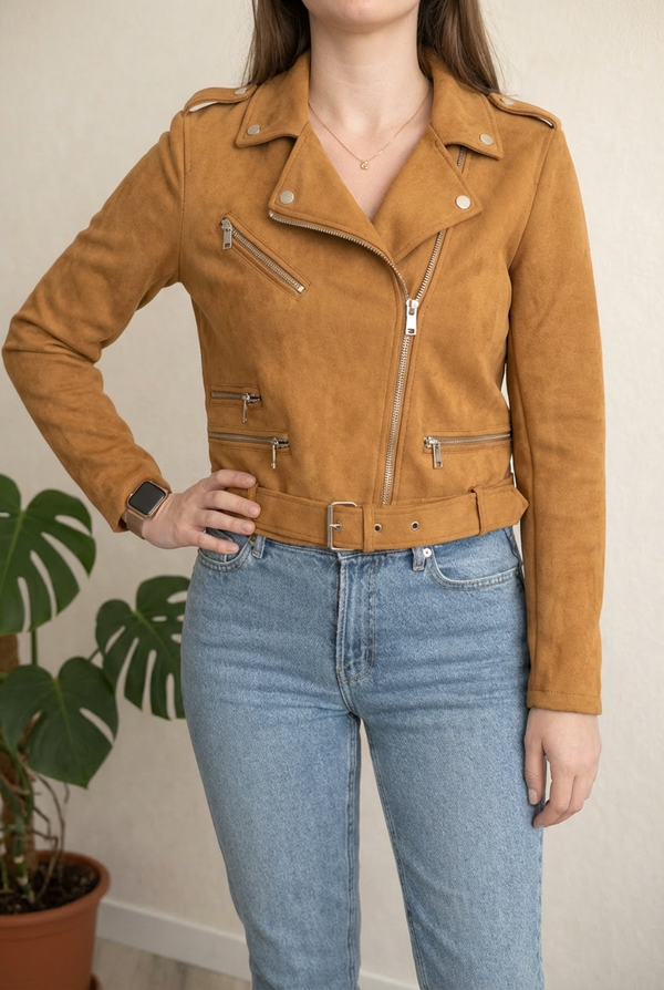 Veste Perfecto Stradivarius - L - Camel -