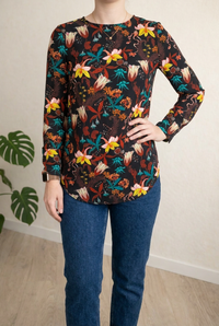 Tunique H&m - 34 - Noir - Imprimé Fleuri