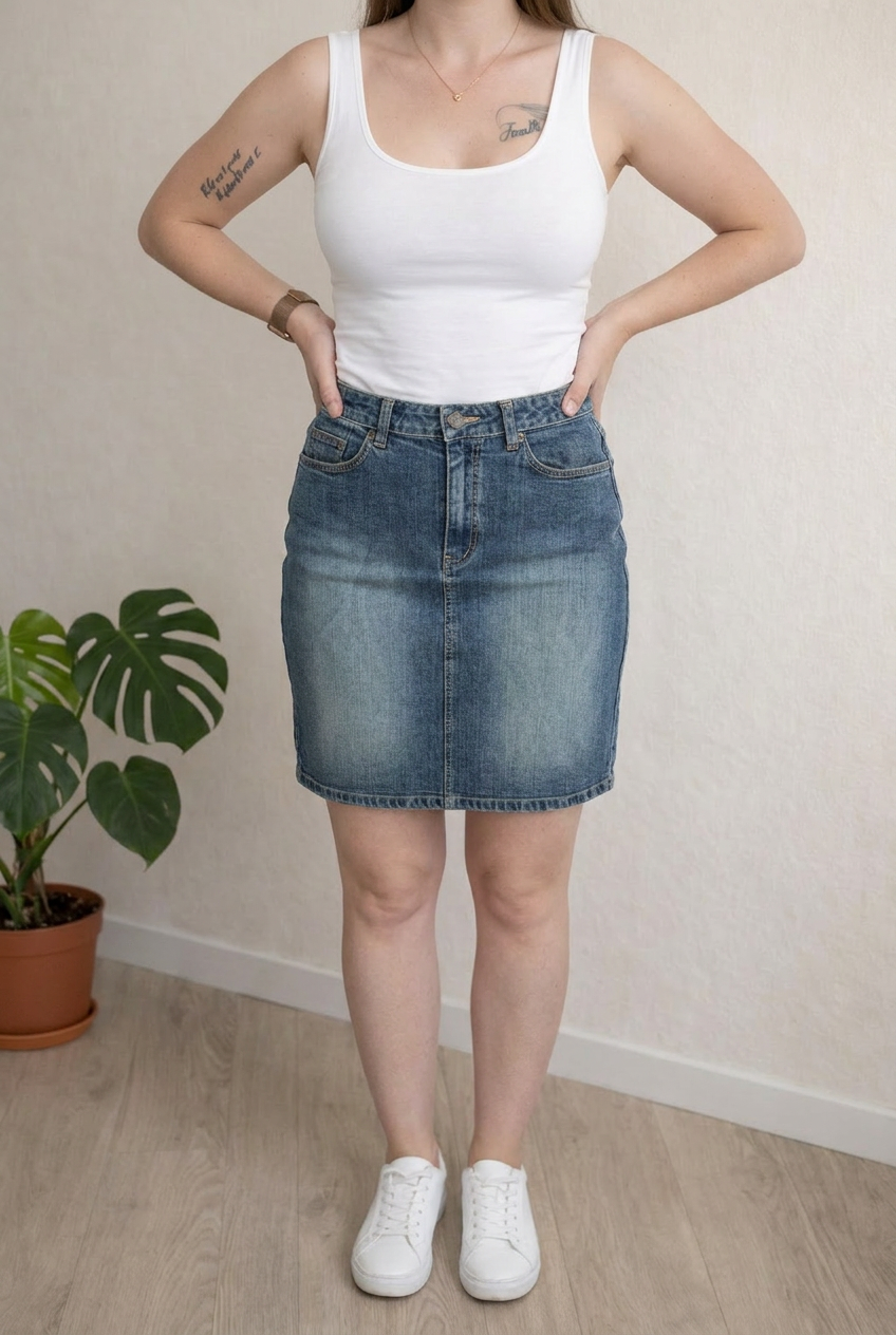 Jupe en jean Topshop Petite - 38 - Bleu -