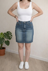 Jupe en jean Topshop Petite - 38 - Bleu -
