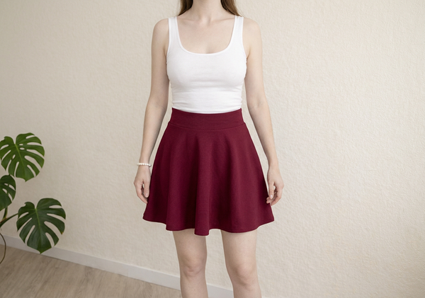 Mini-jupe Sans Marque - Xs - Bordeaux -