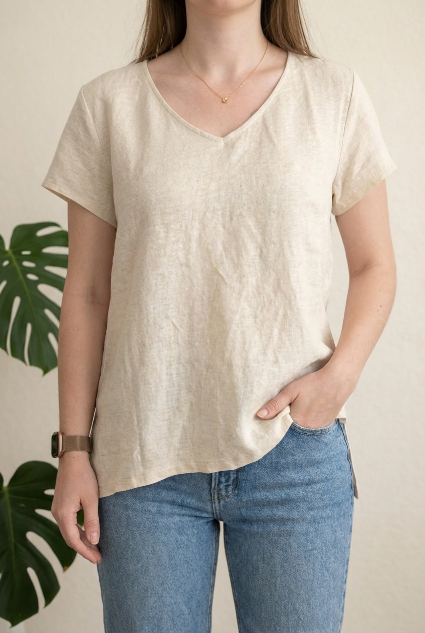 T-shirt Camaieu 100% lin - S - Blanc