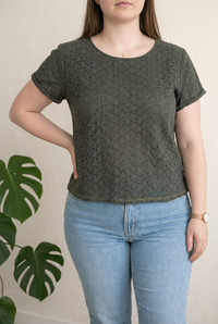 Top broderie anglaise R essentiel - 42 - vert