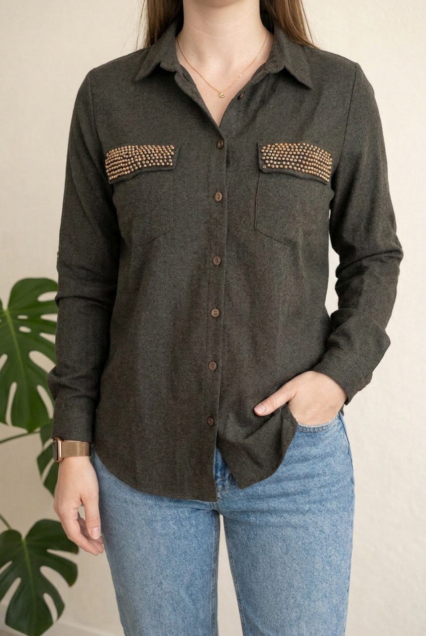 Chemise Bloggers Boutique - M - Vert Foncé -