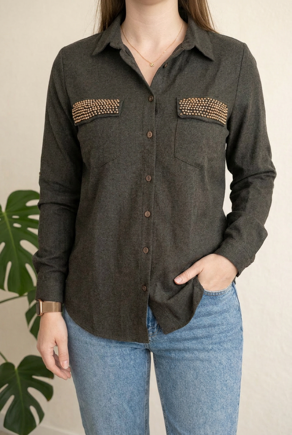Chemise Bloggers Boutique - M - Vert Foncé -
