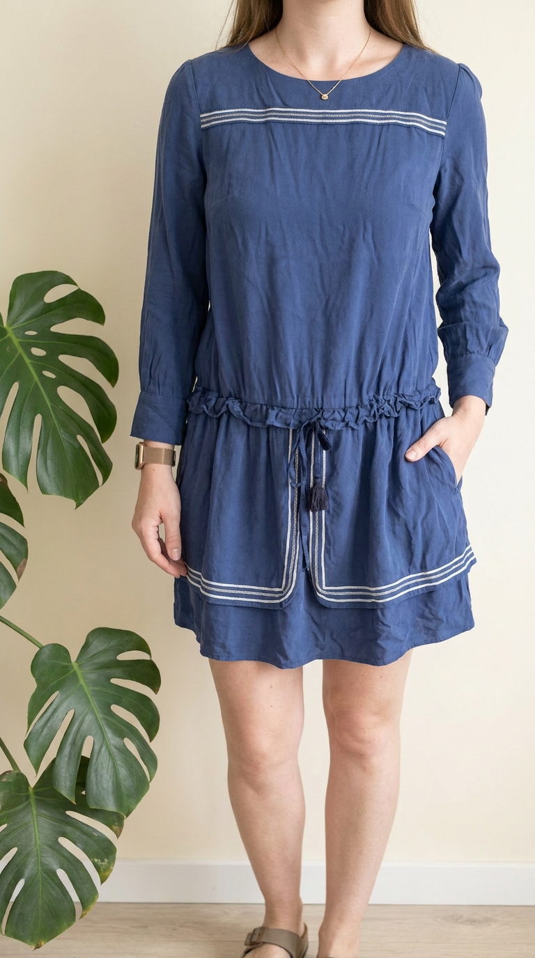 Robe soie Nina Kaufmann - M - Bleu marine -