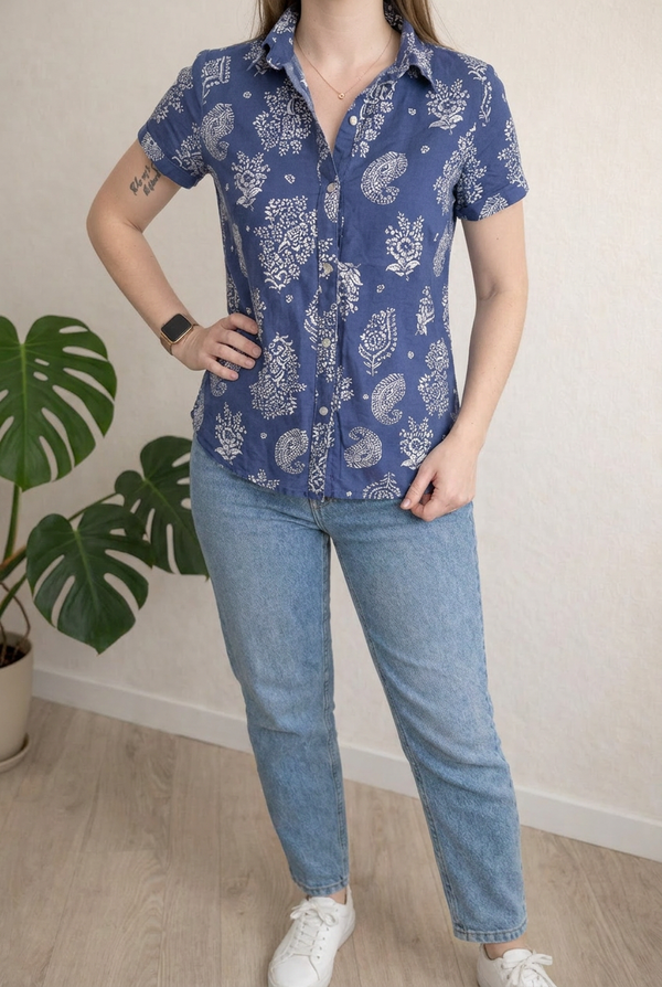 Chemise Lanidor - M - Bleu Et Blanc -