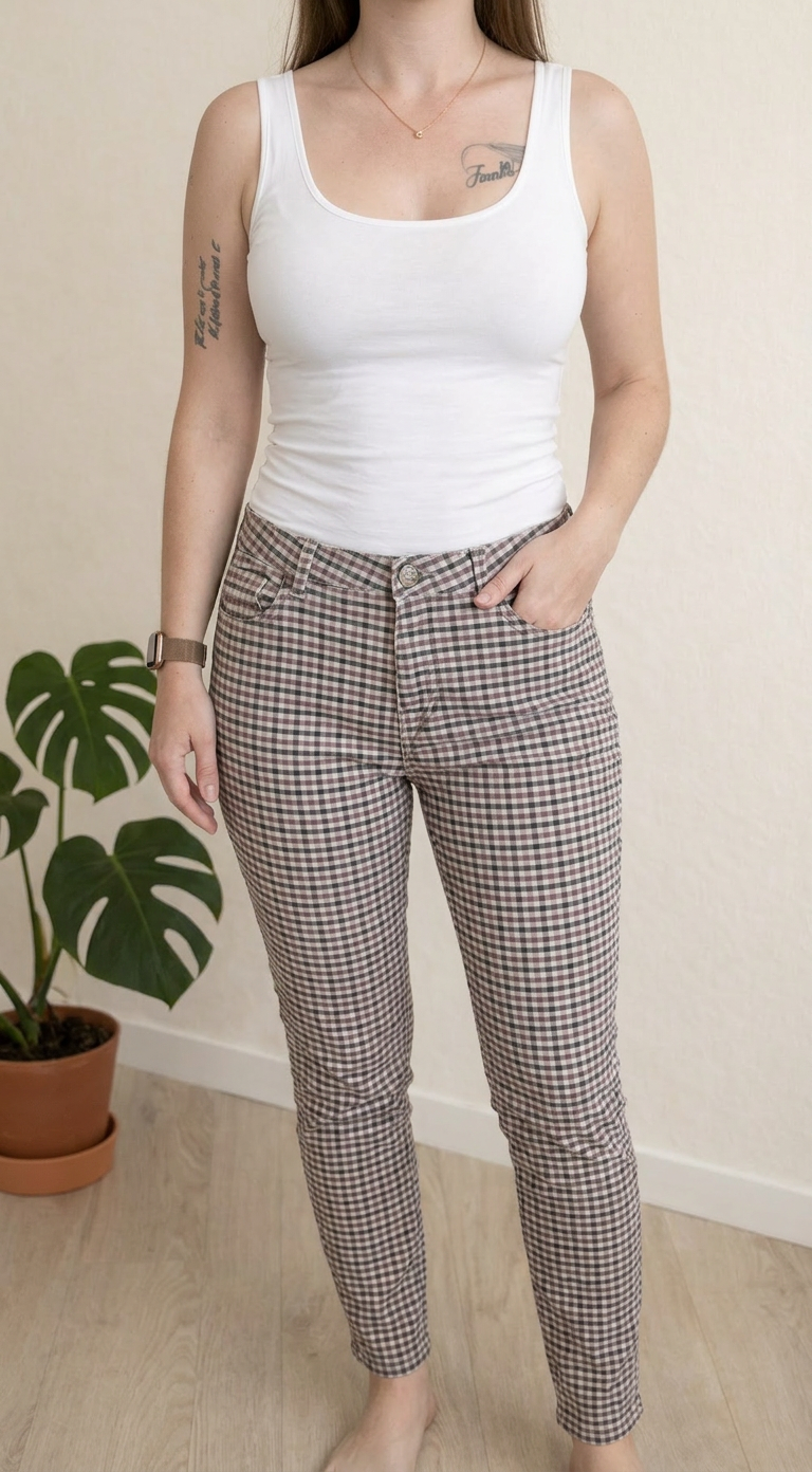 Jeans Droit Sublevel - M - Gris Et rose