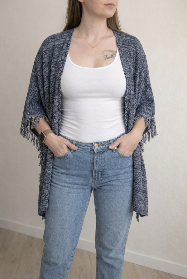 Kimono Pull & Bear - S - Bleu -