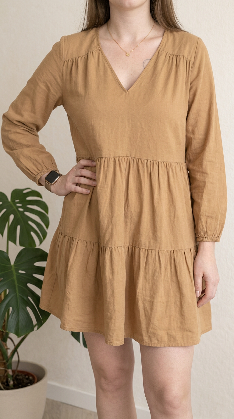 Robe courte Zara - L - Marron clair