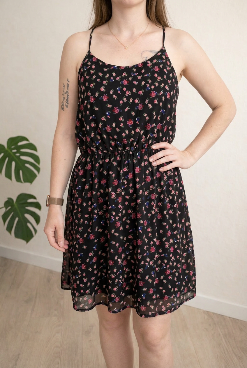 Robe Casual Pimkie - L - Noir - Fleurie