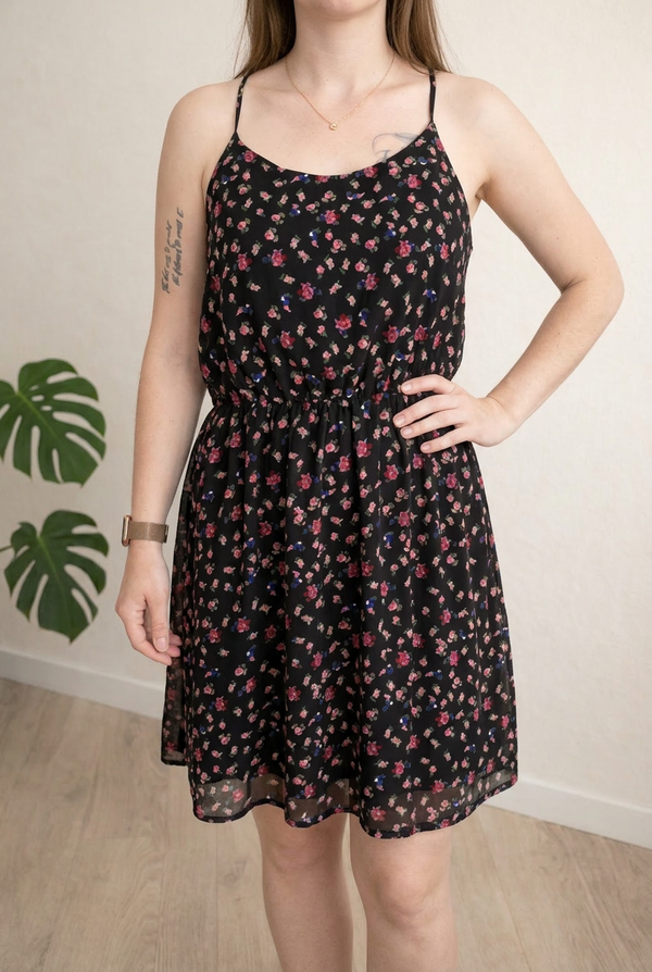 Robe Casual Pimkie - L - Noir - Fleurie