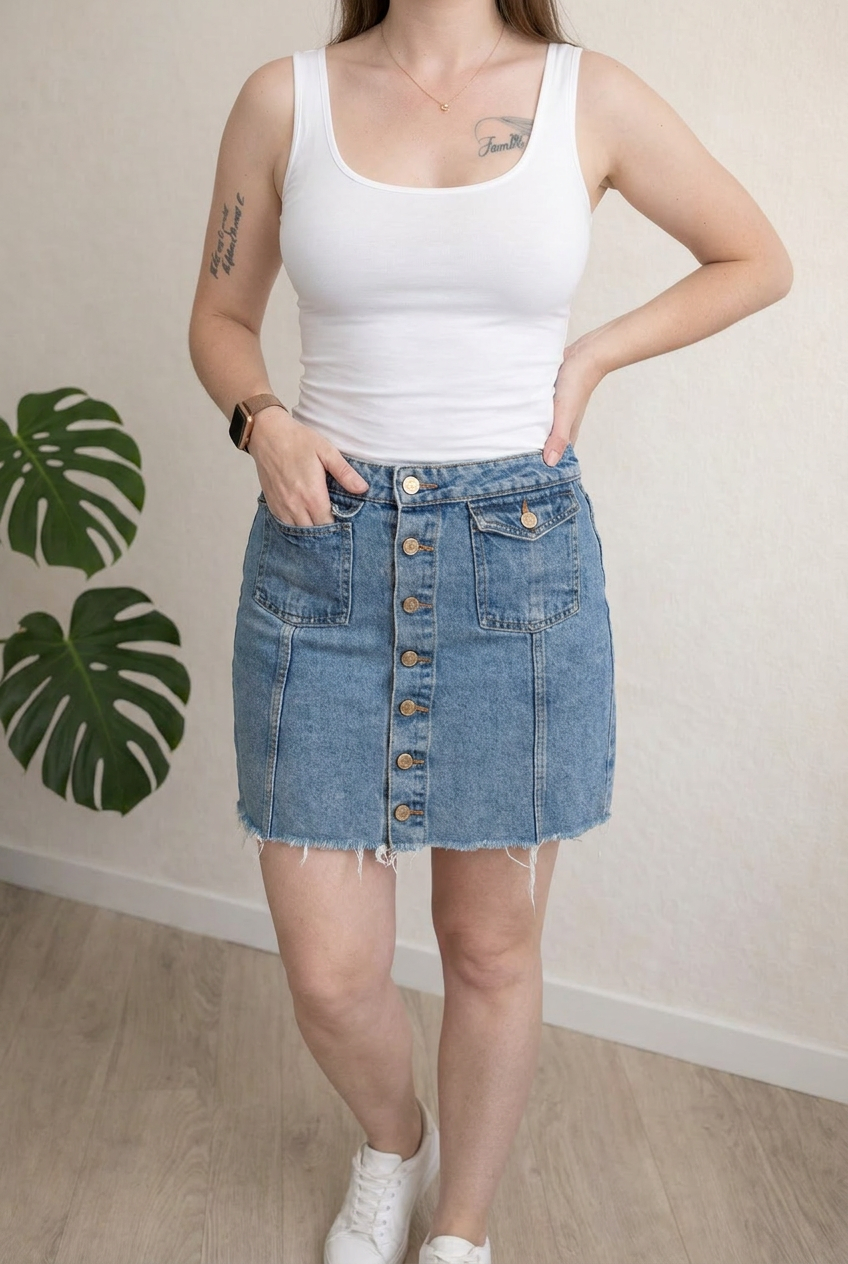 Jupe en jean Zara - S - Bleu -