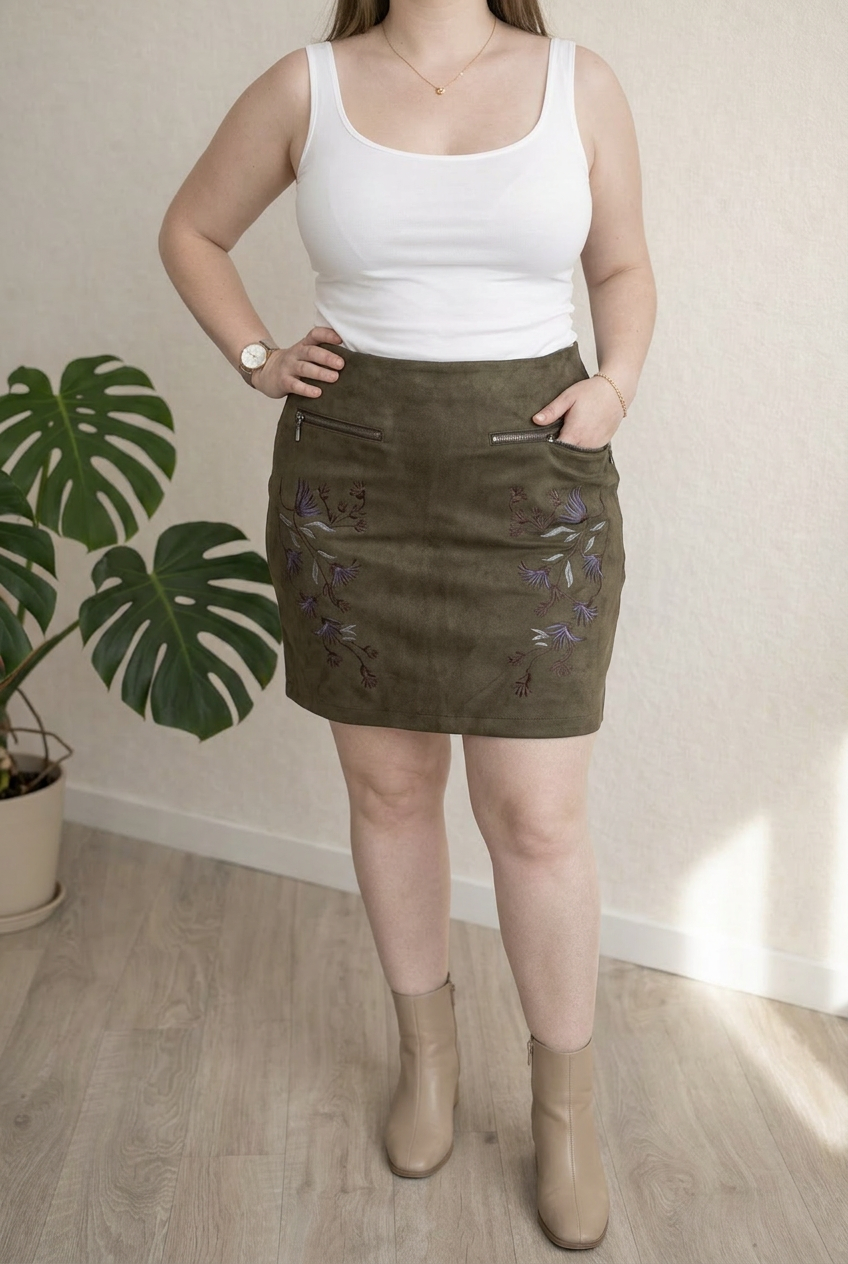 Jupe mini Elora Reine - 42 - marron -