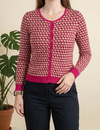 Gilet en maille à motifs - S - Rose -