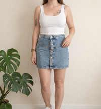 Jupe mini en jean Calvin Klein Jeans - 36 - Bleu