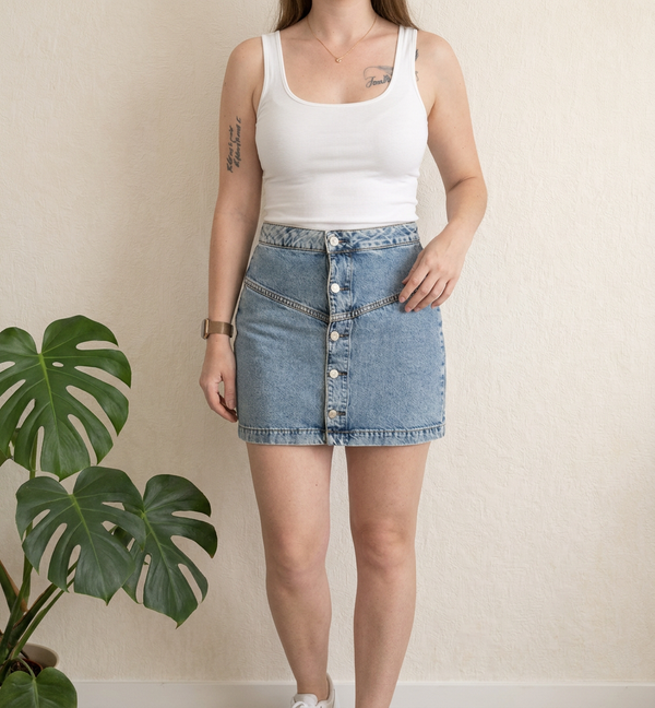 Jupe mini en jean Calvin Klein Jeans - 36 - Bleu