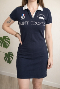 Robe Polo Beverly - S - Marine Et Blanc -