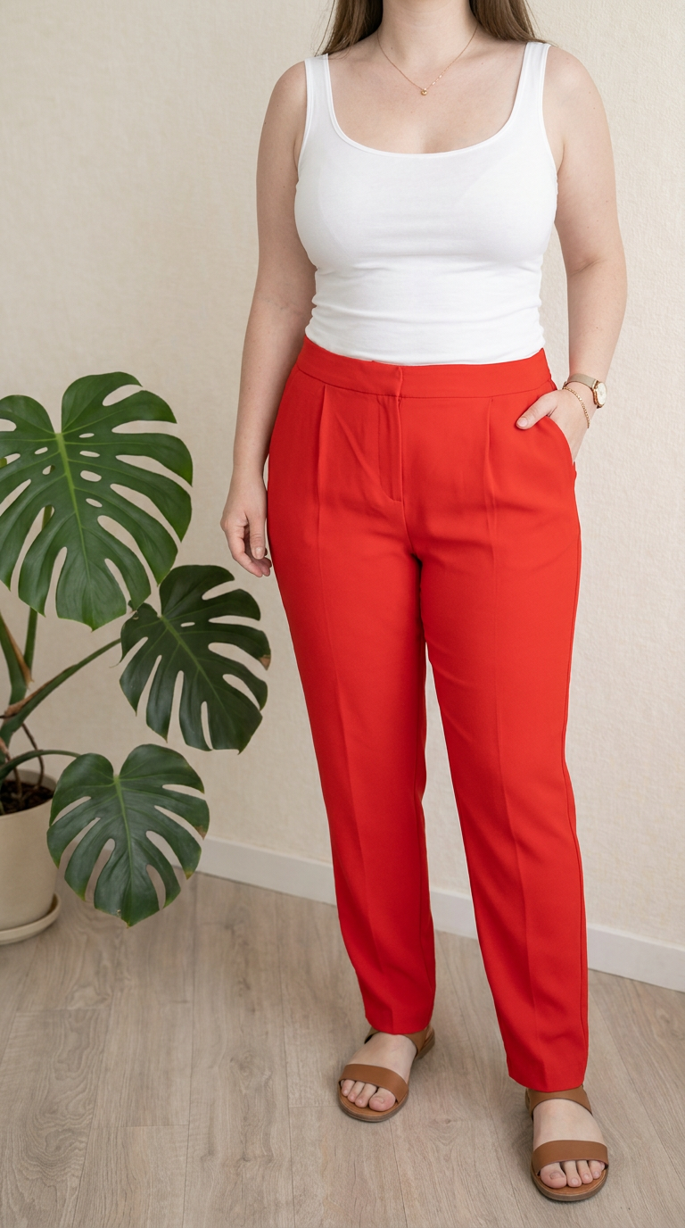 Pantalon Promod - 42 - rouge -