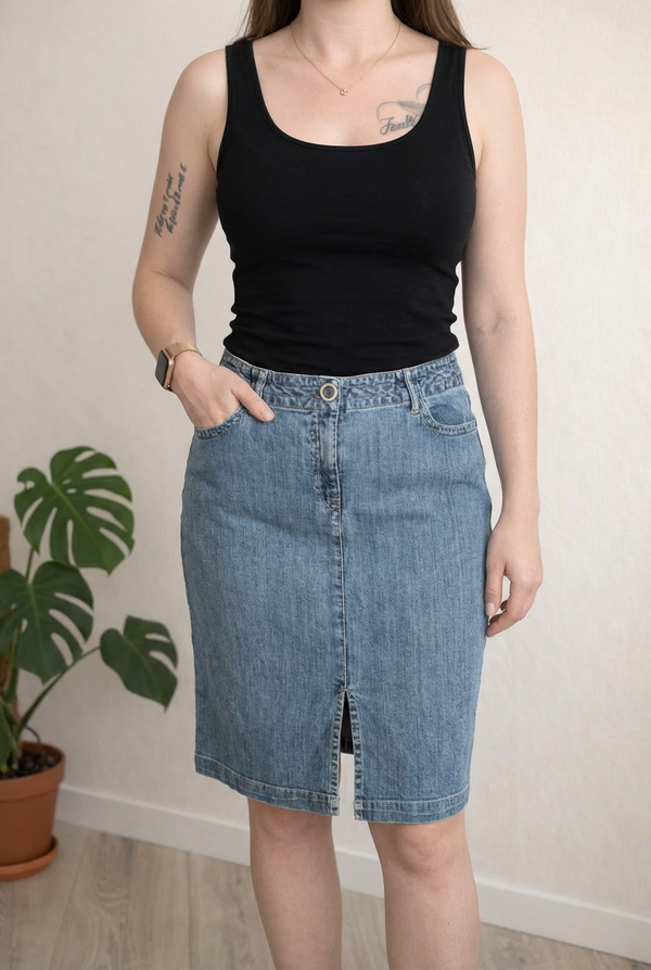Jupe en jean Soft Grey - 40 - Bleu