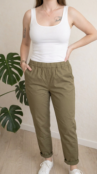 Pantalon chino C&a - 40 - Kaki -
