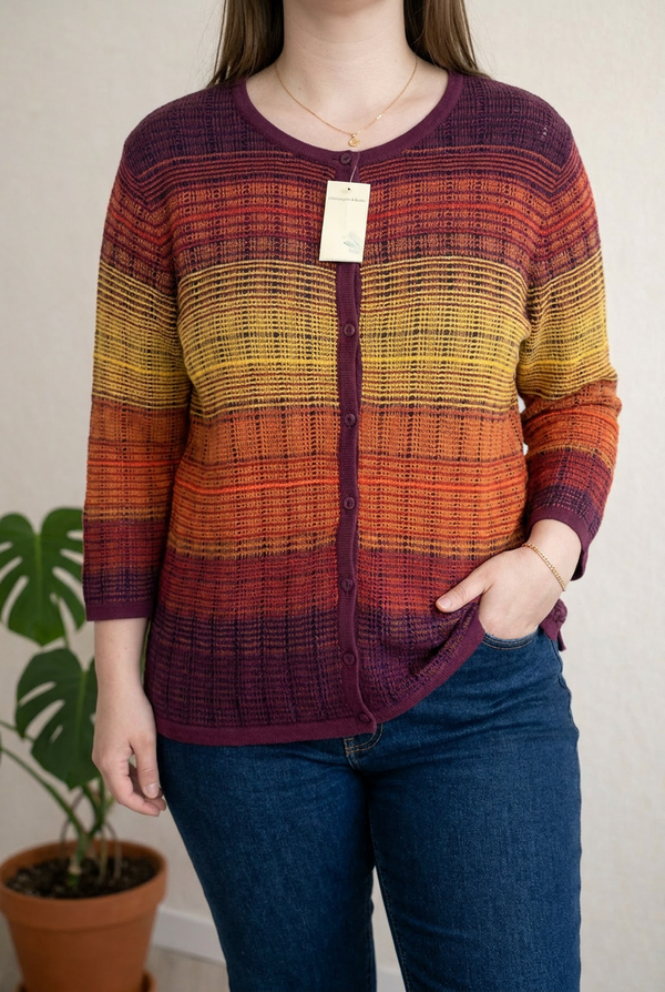 Gilet Christopher & Banks - Xl - Bordeaux Multicolore