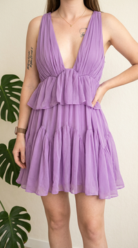 Robe mini à volants Asos Design - 34 - Violet -