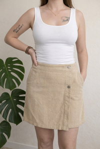 Jupe velours Promod - 36 - Beige -