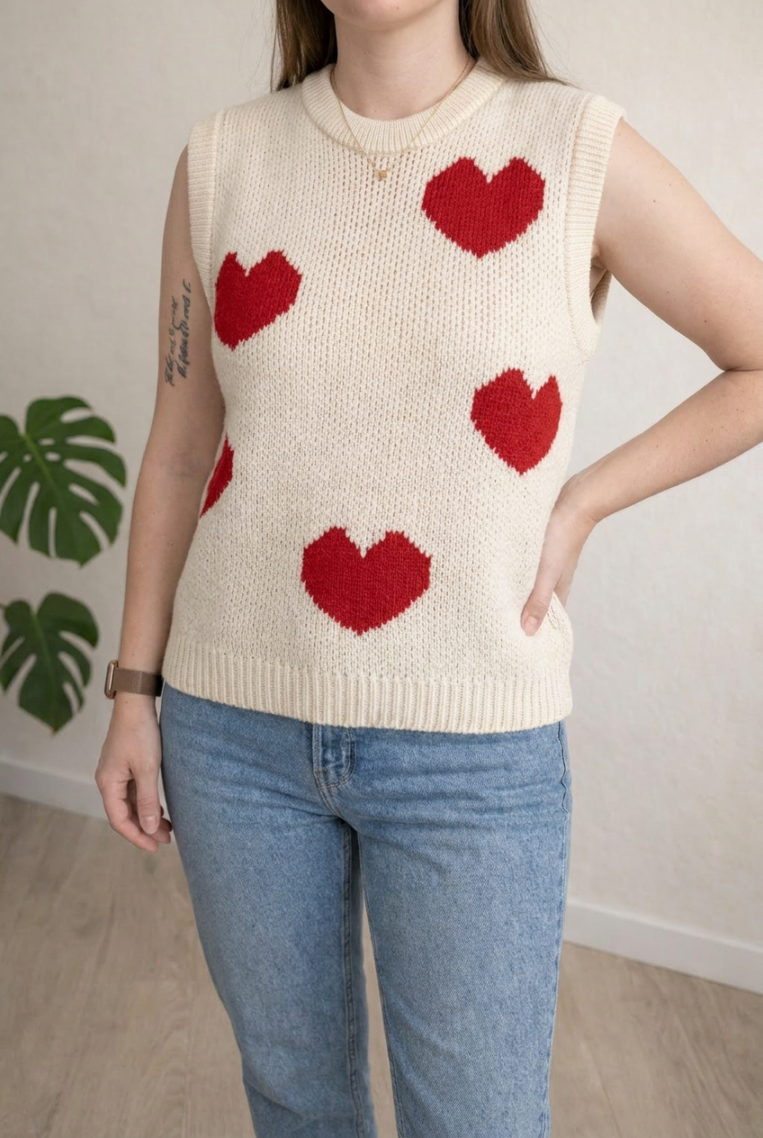 Pull sans manches Grain de Malice - S - Crème -