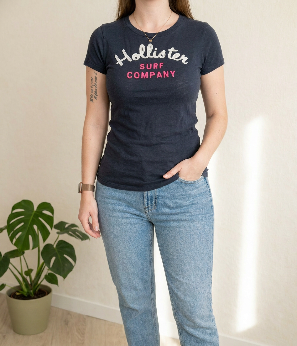 T-shirt Hollister - S - Noir - Surf Company