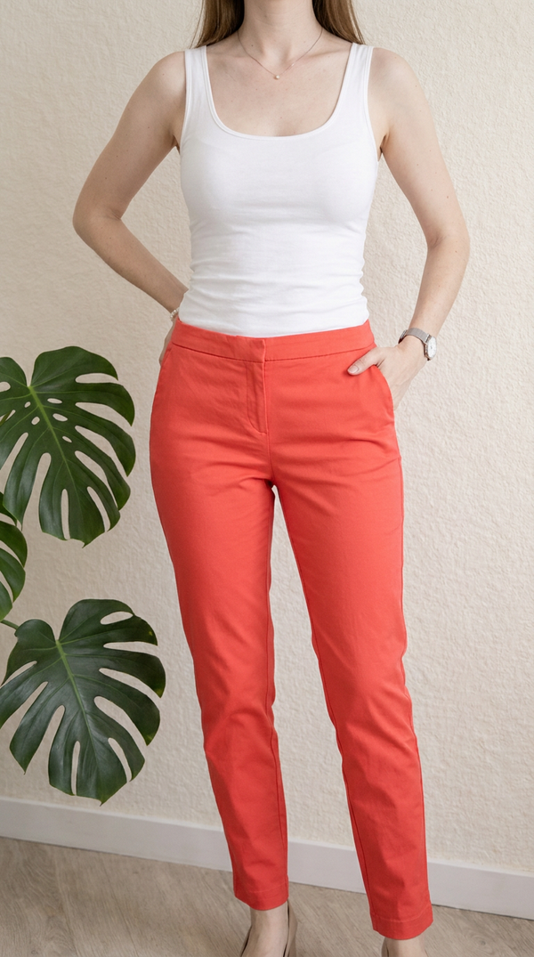 Pantalon 7/8ème Naf Naf - 34 - Corail