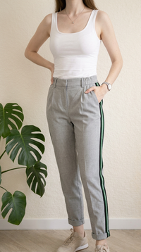Pantalon tailleur Bershka - Xs - Gris -