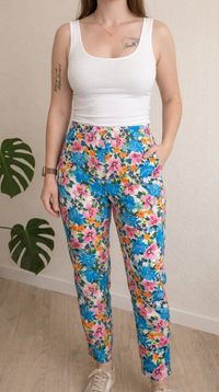 Pantalon droit Zara - L - Bleu