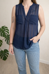Blouse sans manches Mim -m - Bleu marine -