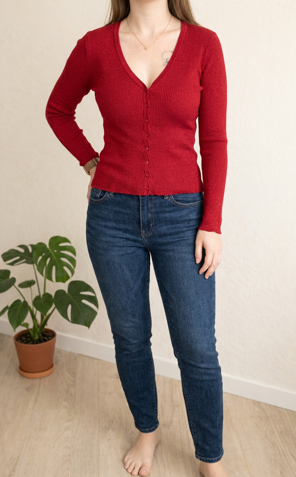 Gilet Pure Alfred Sung - S - Rouge -