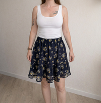 Mini-jupe Bzb - S - Marine - Fleurie