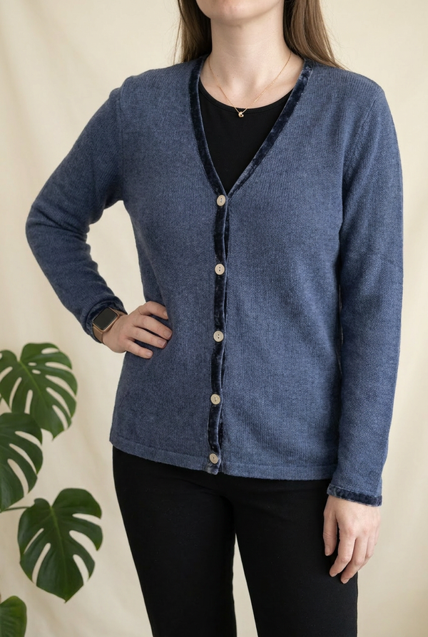 Cardigan Denim & Co. - M - Bleu -