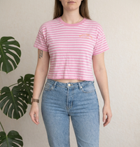 T-shirt Stradivarius - L - Fuchsia Et Blanc -